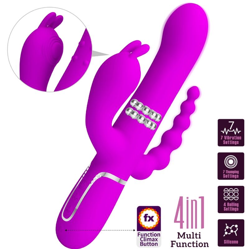 Pretty Love – Cammy Triple Vibrator Multifunktion 4 in 1 Rosa
