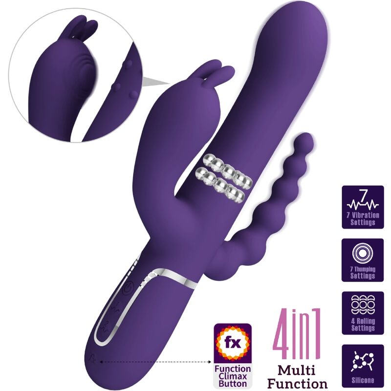 Pretty Love – Cammy Triple Vibrator Multifunktion 4 in 1 Lila