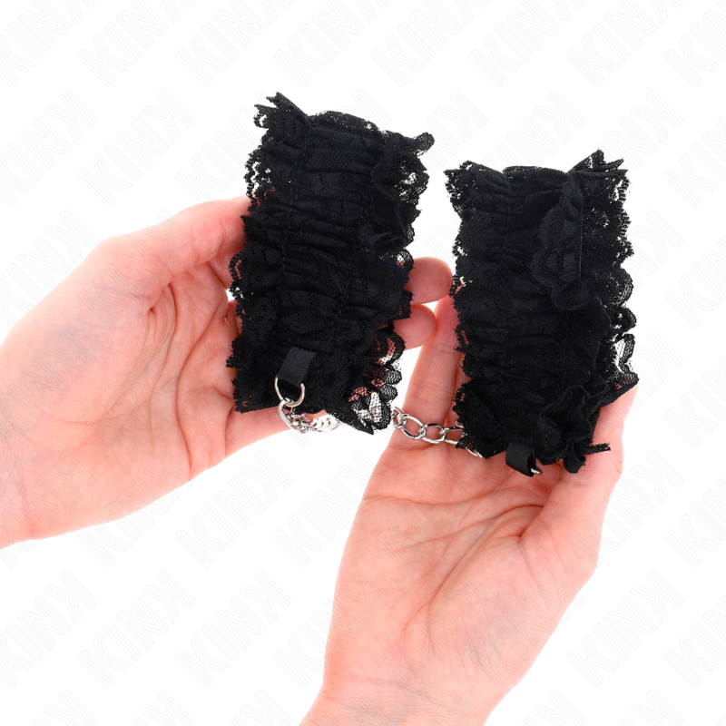 Kink – Elastische Handgelenksfesseln aus Spitze Negro