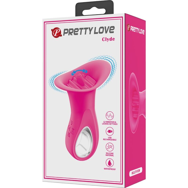 Pretty Love – Clyde Oralvibrator Vibrierende Zunge 12 Vibrationen Rosa
