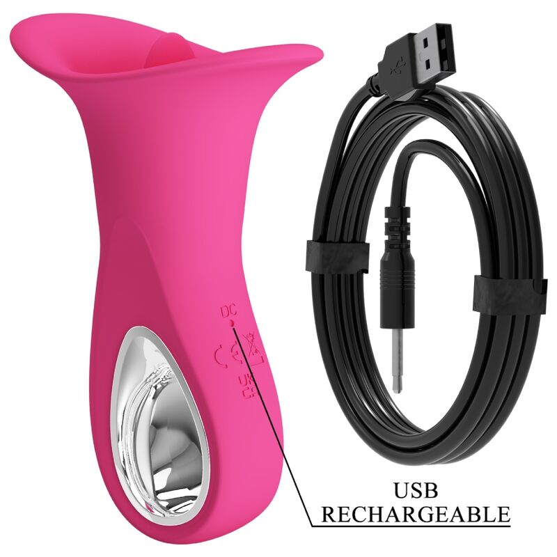 Pretty Love – Clyde Oralvibrator Vibrierende Zunge 12 Vibrationen Rosa