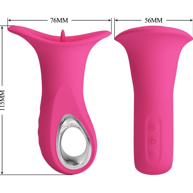 Pretty Love – Clyde Oralvibrator Vibrierende Zunge 12 Vibrationen Rosa