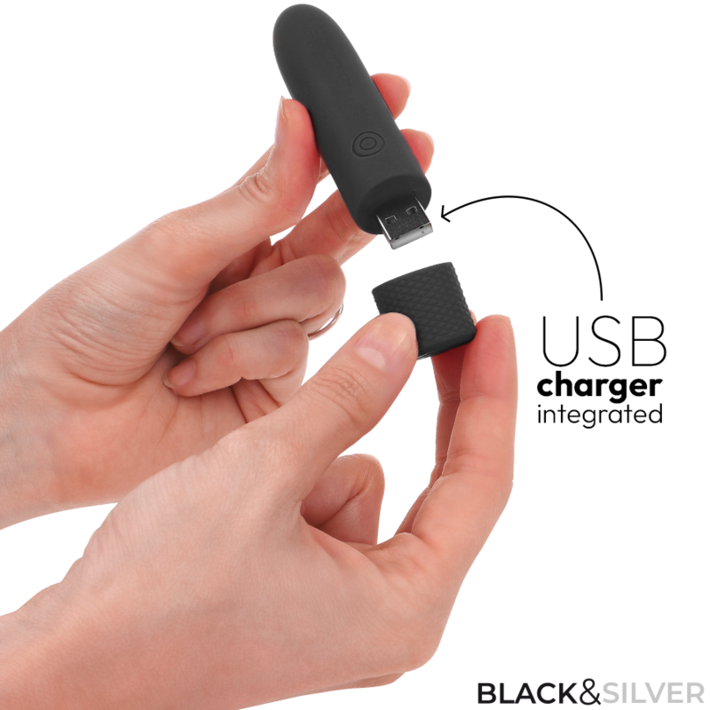Black & Silver – Geri Usb Wiederaufladbarer Vibrierender Bullet 8 V...