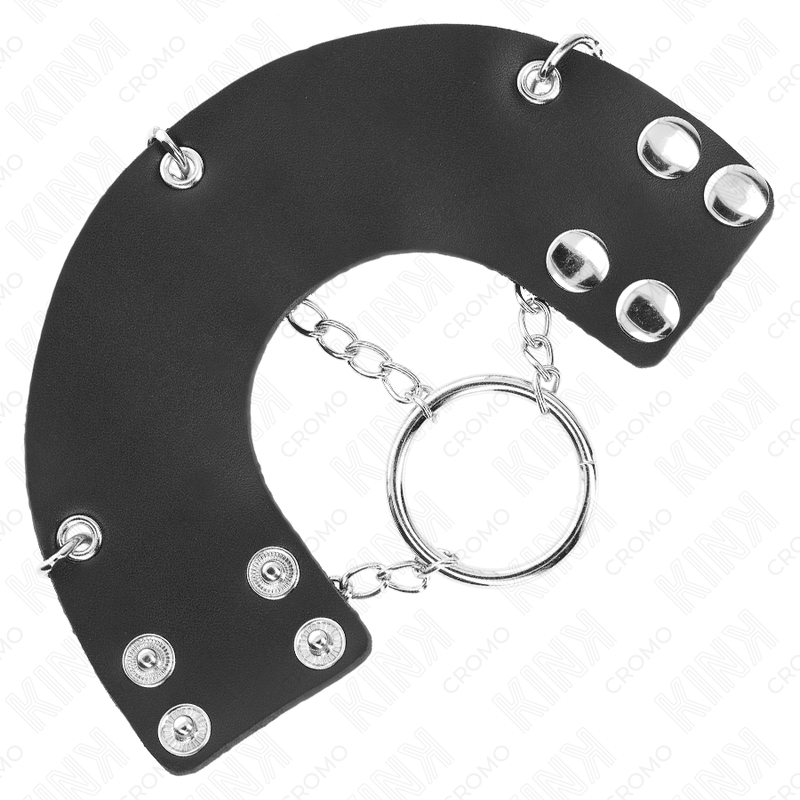 Kink Penisring 4 cm Kette 7 cm Metall mit Ledergurte