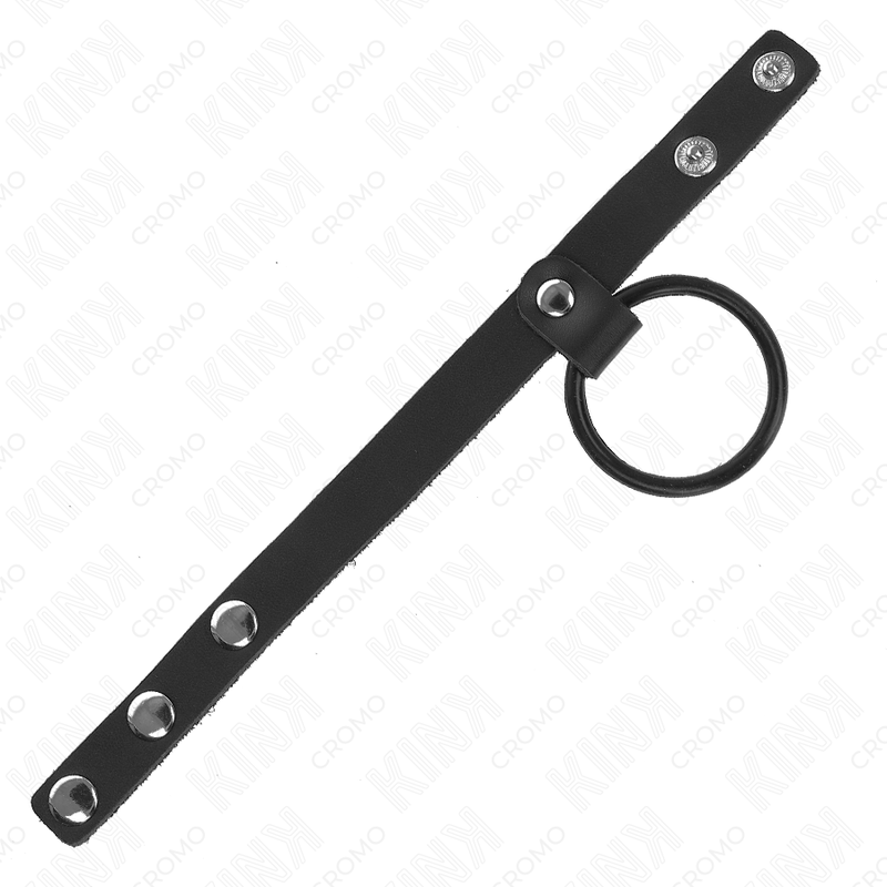 Kink Penisring aus Silikon 3,8 cm und Hodenteil aus Leder 22 x