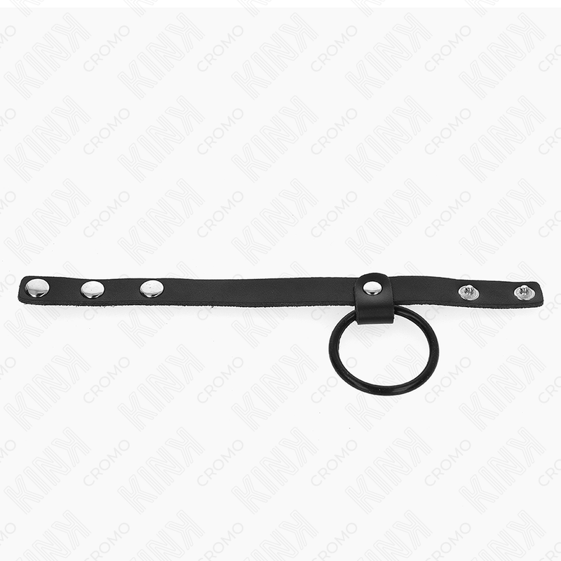 Kink Penisring aus Silikon 3,8 cm und Hodenteil aus Leder 22 x