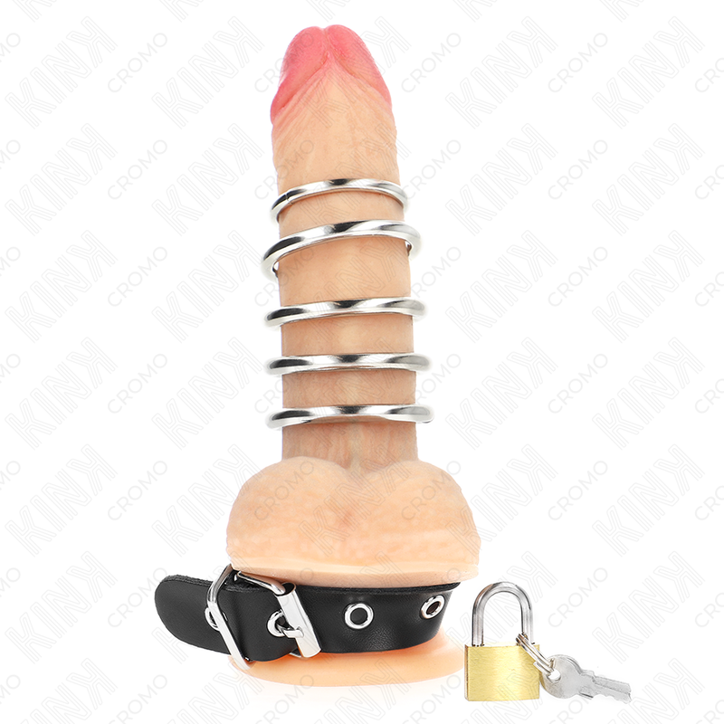 Kink Penisring aus Leder mit Verschlussband 21 x 2 cm und 5