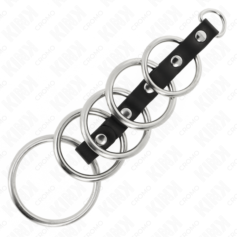 Kink 5 Metall Penisringe 3,2 cm bis 5 cm Durch Leder Verbunden
