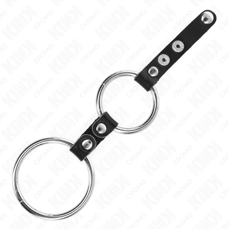 Kink – Doppelter Penisring 3,8 Cm bis 5 Cm Durch Leder Verbunden