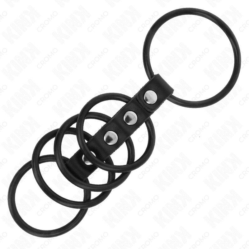 Kink 5 Penisringe aus Silikon 3,8 cm bis 4,8 cm Durch Leder