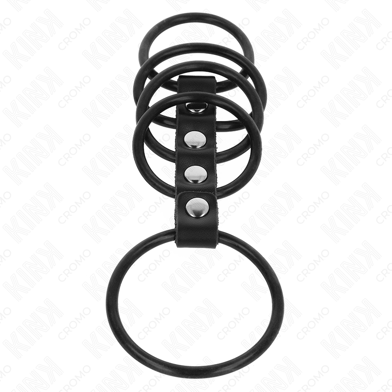 Kink 5 Penisringe aus Silikon 3,8 cm bis 4,8 cm Durch Leder