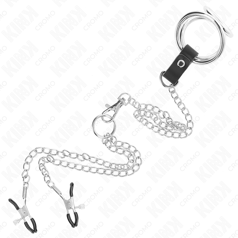 Kink – Dreifach Chrom Metall Penisring 3 Cm bis 4,5 Cm mit 26 Cm Me...
