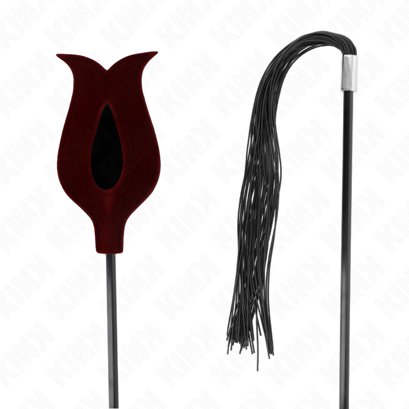Kink – Rosenform Quastenpeitsche aus Silikon 45 Cm