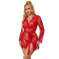 SUBBLIME - 953775 SPITZEN-NACHTHEMD + STRING ROT S/M