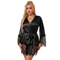 SUBBLIME - 953805 ELEGANTER SPITZENPYJAMAS + TANGA SCHWARZ L/XL