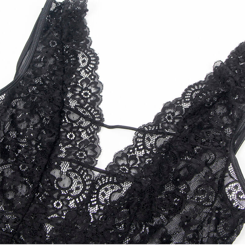 SUBBLIME - 954383 SEXY BODY MIT STRUMPFGÜRTEL SCHWARZ S/M