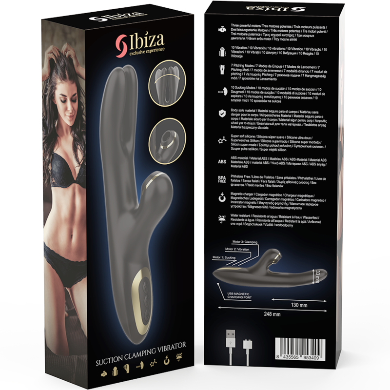 Ibiza Doppelvibrator Klemme Schwarz
