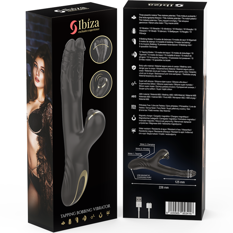 Ibiza Zwei Drachen Doppelvibrator Schwarz
