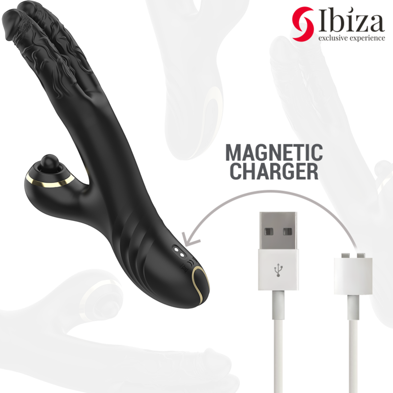 Ibiza Zwei Drachen Doppelvibrator Schwarz