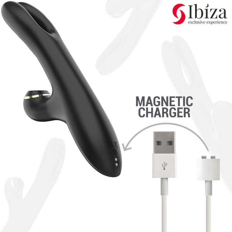 Ibiza Doppelvibrator Klemme Schwarz