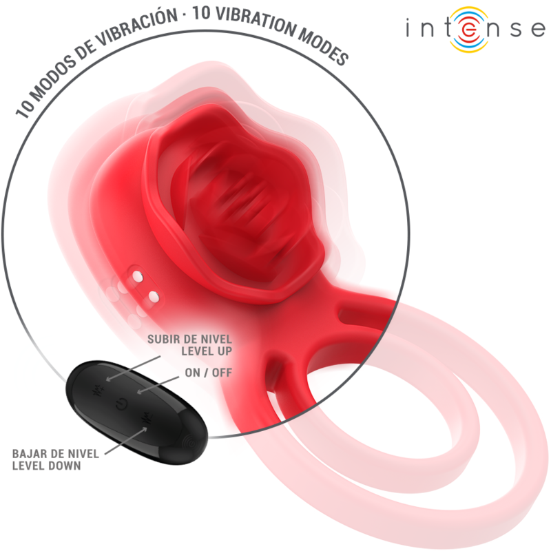 Intense Gail Stimulator Rose 10 Vibrationen Rot Fernbedienung