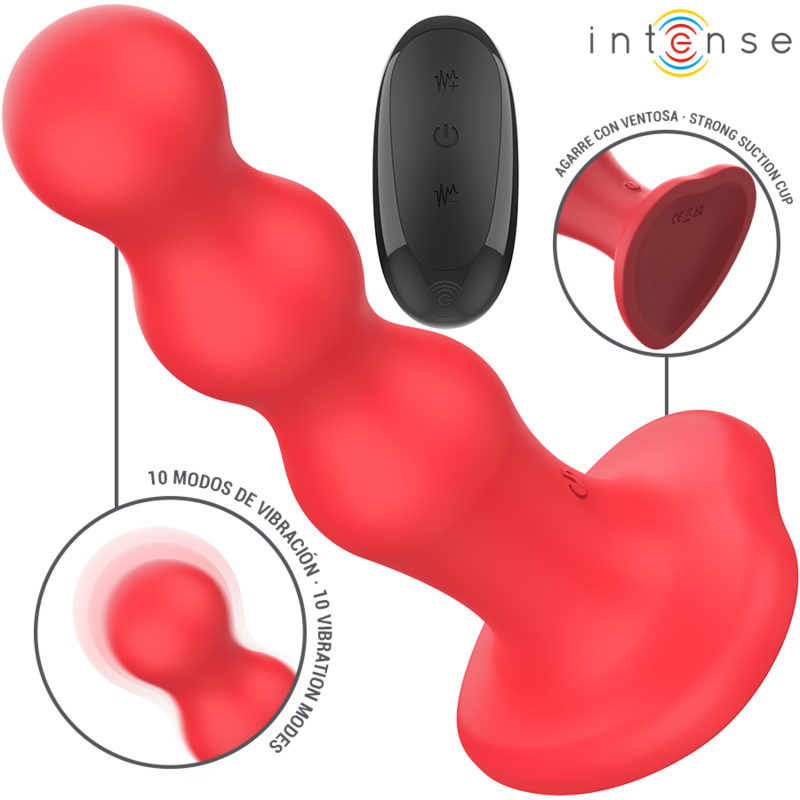 Intense Cody Vibrator mit Saugnäpfen Rote Fernbedienung
