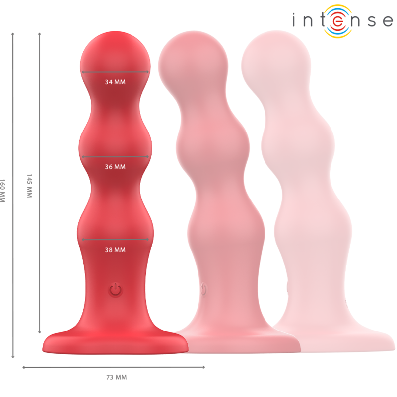 Intense Cody Vibrator mit Saugnäpfen Rote Fernbedienung