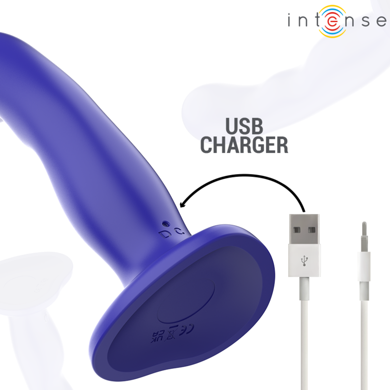 Intense Shorty Vibrator mit Saugnäpfen Blau Fernbedienung