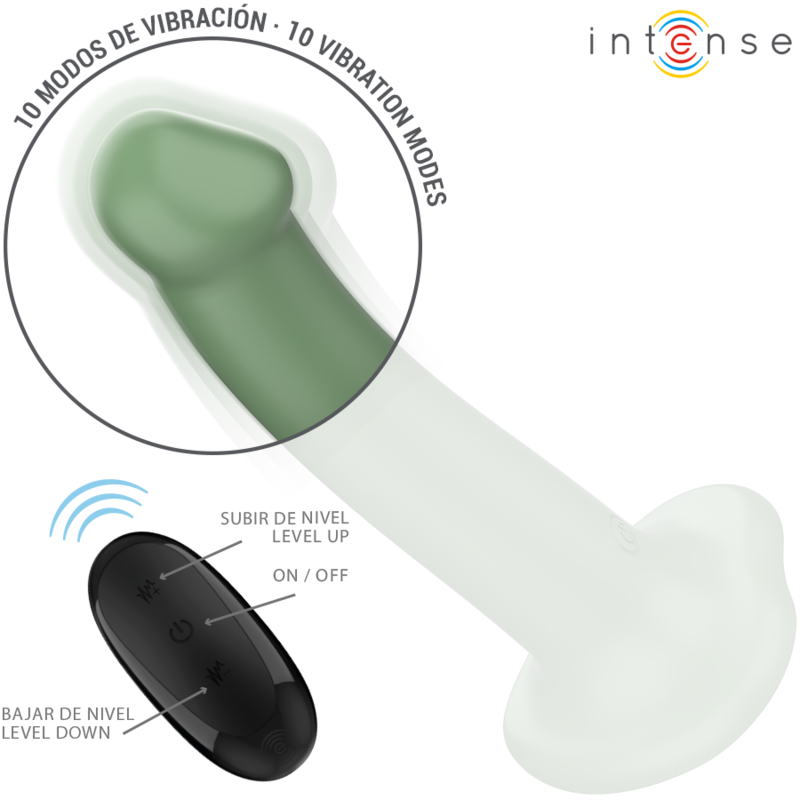 Intense Becca Vibrator mit Saugnapf 10 Vibrationen Grüne