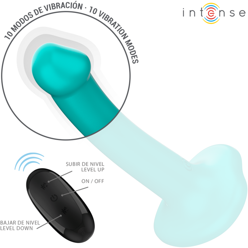 Intense Katie Vibrator mit Saugnäpfen 10 Vibrationen Blau