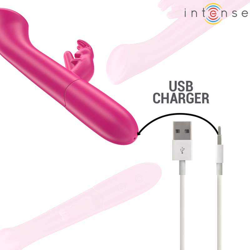 Intense Julieta Rabbit Vibrator 18,6 cm 10 Vibrationen Rosa
