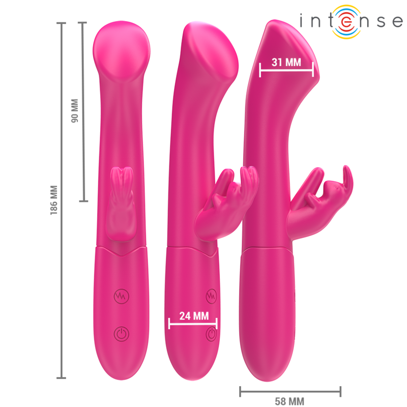 Intense Julieta Rabbit Vibrator 18,6 cm 10 Vibrationen Rosa
