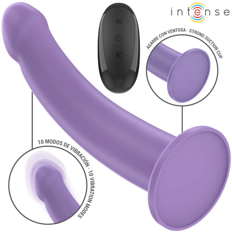 Intense Eddie Vibrator 17,5 cm 10 Vibrationen Lila Fernbedienung