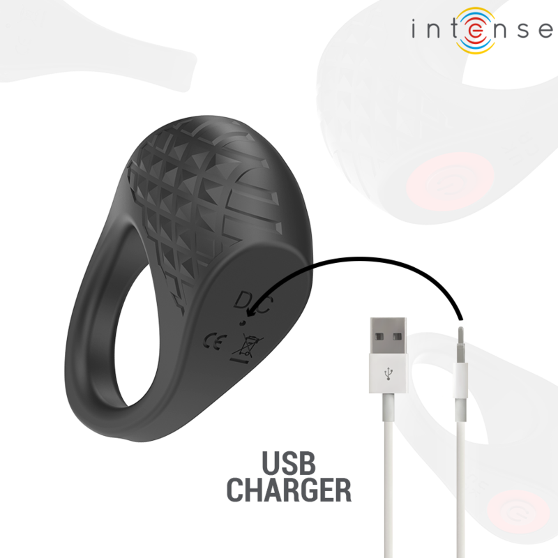 Intense Clover Vibrator Penisring 10 Vibrationen Schwarz