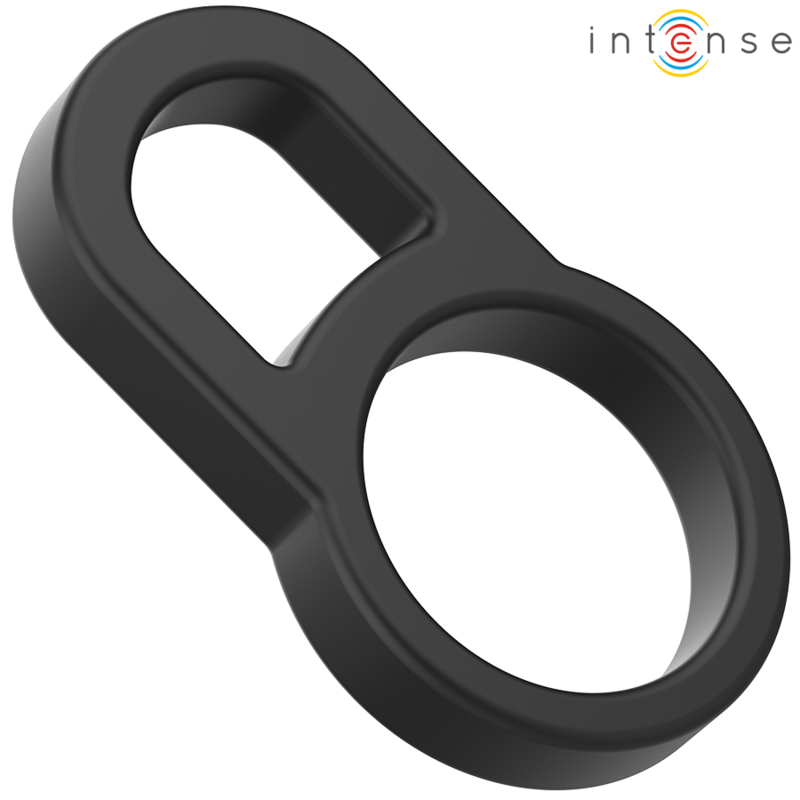 Intense Bobby Doppelter Silikon-penisring Schwarz