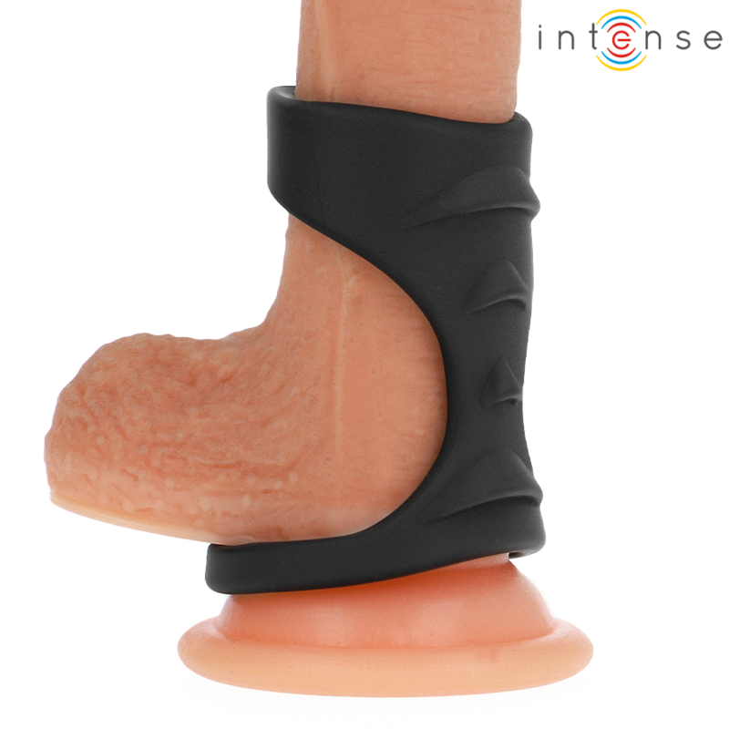 Intense Theo Doppelter Penisring aus Silikon Schwarz Modell 3