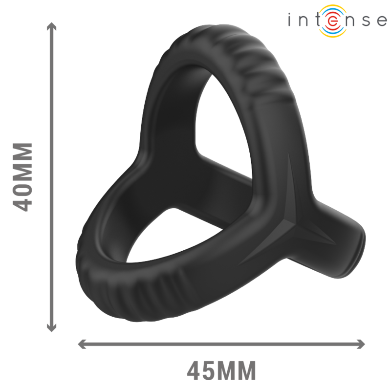 Intense Carson Doppelter Penisring aus Silikon Schwarz Modell 4