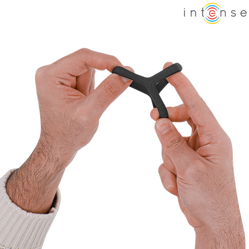 Intense Carson Doppelter Penisring aus Silikon Schwarz Modell 4