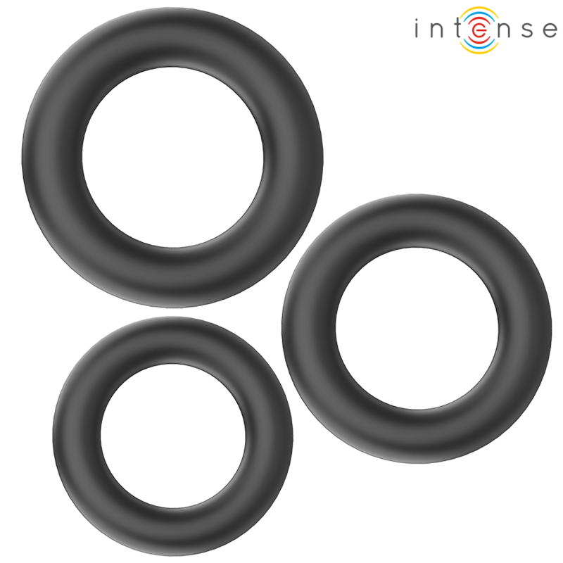 Intense Hugh 3 Basic Penisringe aus Silikon Schwarz
