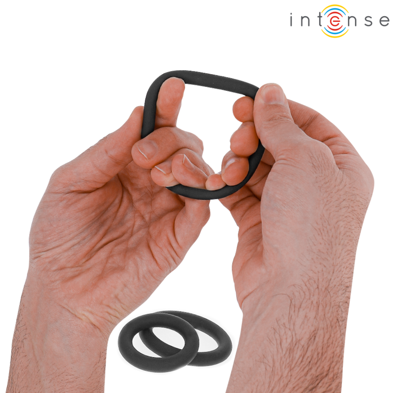 Intense Hugh 3 Basic Penisringe aus Silikon Schwarz