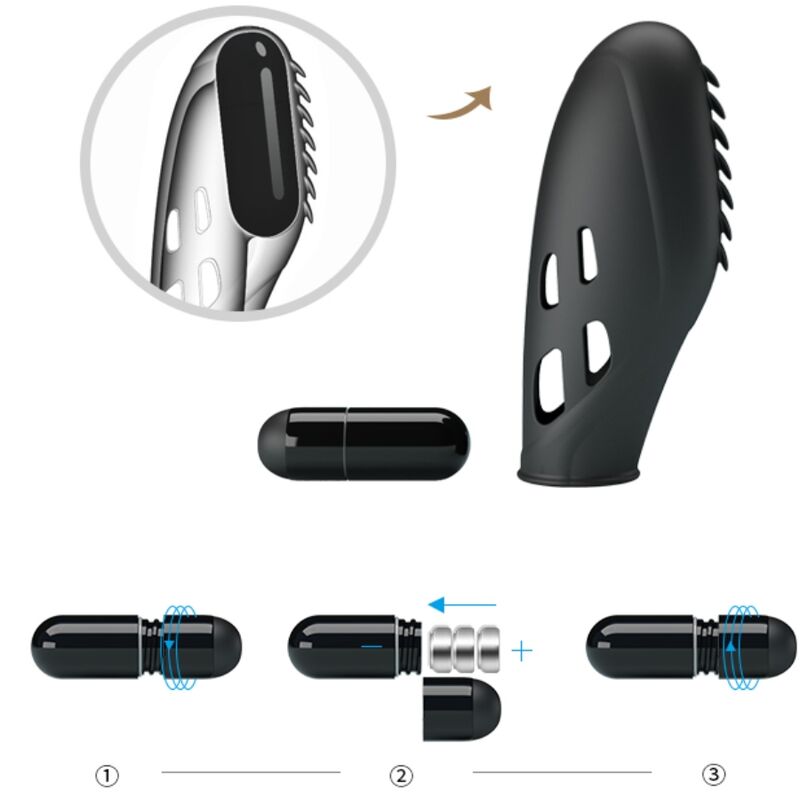 Fun Gilo Silikon-fingervibrator Schwarz