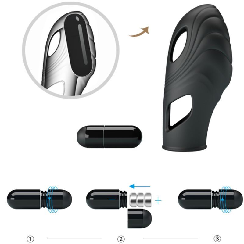 Fun Lich Silikon-fingervibrator Schwarz