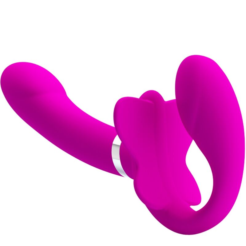 High Valerie Doppel-strap-on-vibrator 12 Vibrationen Lila