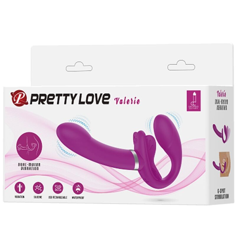 High Valerie Doppel-strap-on-vibrator 12 Vibrationen Lila