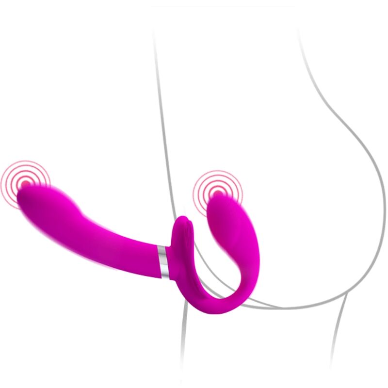 High Valerie Doppel-strap-on-vibrator 12 Vibrationen Lila