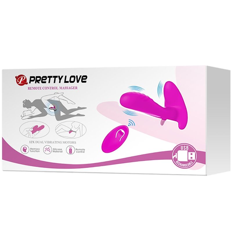 Remote Massager & Vibrator 12 Vibrationen Fernbedienung Lila