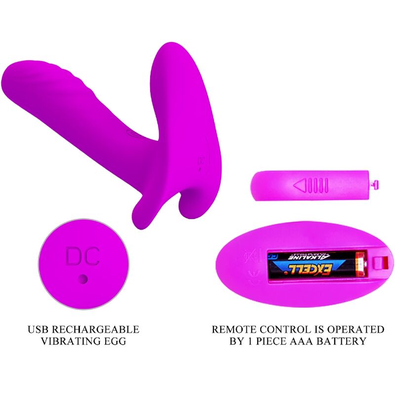 Remote Massager & Vibrator 12 Vibrationen Fernbedienung Lila