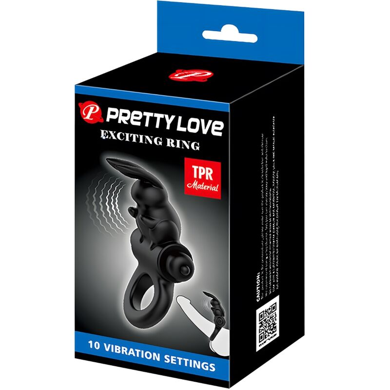 For Aufregender Ring Rabbit Vibratorring 10 Vibrationen Schwarz