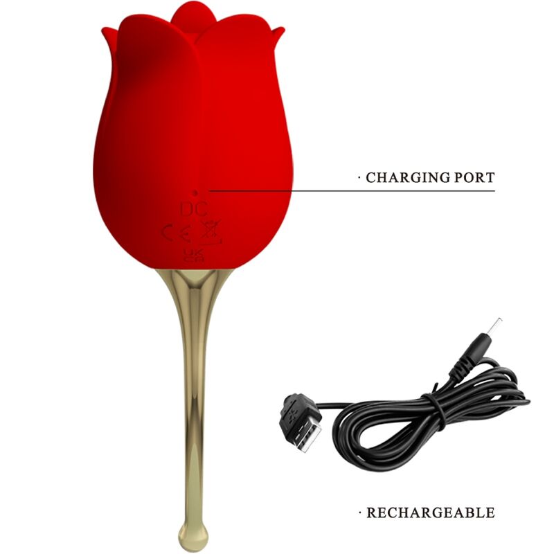 High Rose Lover Rose Klitoris-stimulator 12 Vibrationen Rot