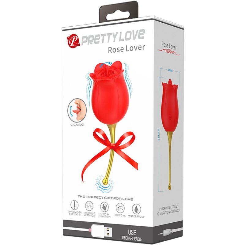 High Rose Lover Rose Klitoris-stimulator 12 Vibrationen Rot